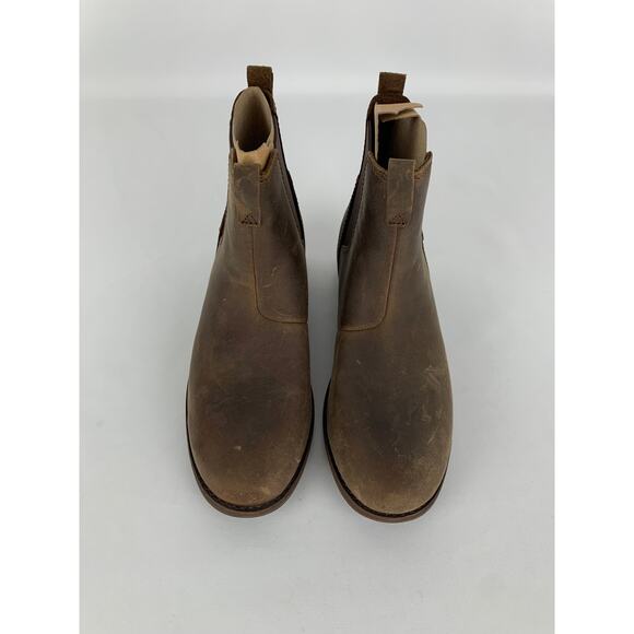 Teva Ellery Pull On Water Proof Chelsea Boot Womens Size 5.5 Bison Brown Leather - Picture 1 of 13